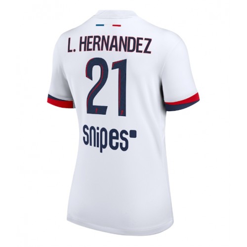 Stroje piłkarskie Paris Saint-Germain Lucas Hernandez #21 Koszulka Wyjazdowej dla damskie 2025-26 Krótki Rękaw